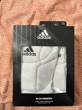 adidas White Elite Kneepad Pair - Padded Athletic Knee Protection